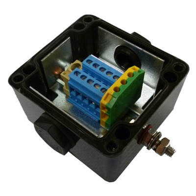 CE-TEK CEP Series Black Polyester Junction Box, IP66, 10 Terminals, ATEX, 75 x 80 x 55mm