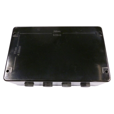 CE-TEK CEP Series Black Polyester Junction Box, IP66, 26 Terminals, ATEX, 160 x 90 x 260mm