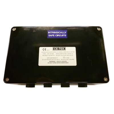 CE-TEK CEP Series Black Polyester Junction Box, IP66, 26 Terminals, ATEX, 160 x 90 x 260mm