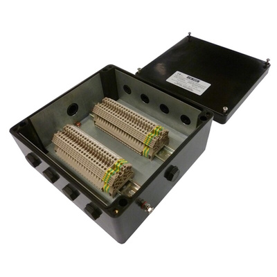 CE-TEK CEP Series Black Polyester Junction Box, IP66, ATEX, 250 x 120 x 255mm