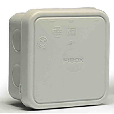 Fibox Light Grey Polypropylene Junction Box, IP65, 90 x 90 x 49mm
