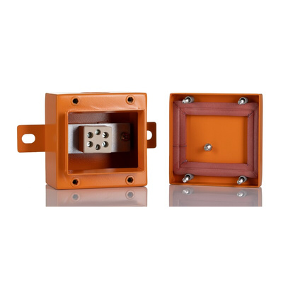 RS PRO Orange Steel Junction Box, IP65, 100 x 100 x 80mm