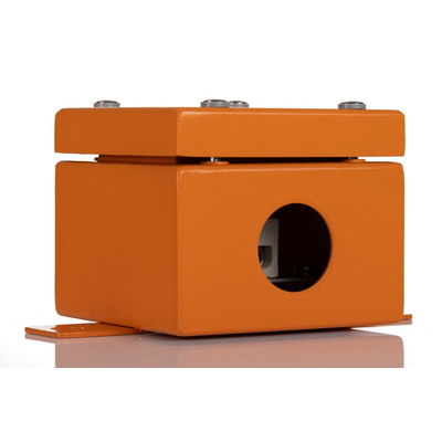 RS PRO Orange Steel Junction Box, IP65, 100 x 100 x 80mm