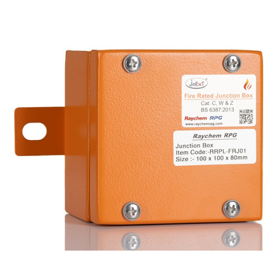 RS PRO Orange Steel Junction Box, IP65, 100 x 100 x 80mm