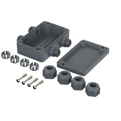 Bopla Euromas Polymas Series Polyamide Junction Box, IP65, 0, - Terminals, 98 x 64 x 34mm
