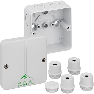 Gunther Spelsberg Abox m 025 Series Grey Polystyrene Junction Box, IP54, IP65, 0 Terminals, 82 x 82 x 52mm