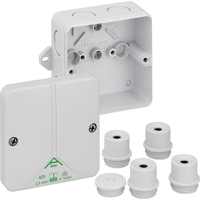 Gunther Spelsberg Abox m 025 Series Grey Polystyrene Junction Box, IP54, IP65, 0 Terminals, 82 x 82 x 52mm