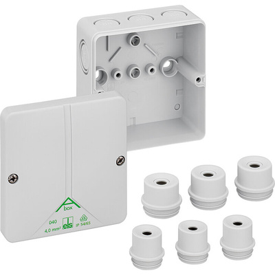 Gunther Spelsberg Abox m 040 Series Grey Polystyrene Junction Box, IP54, IP65, 0 Terminals, 94 x 94 x 57mm