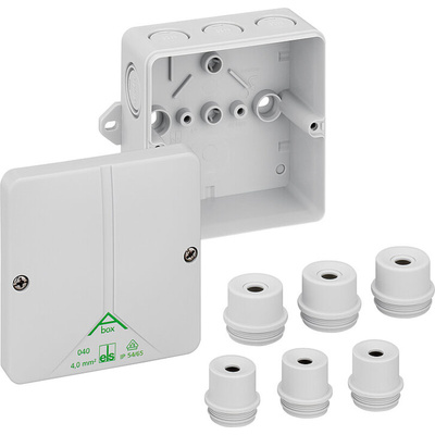 Gunther Spelsberg Abox m 040 Series Grey Polystyrene Junction Box, IP54, IP65, 0 Terminals, 94 x 94 x 57mm