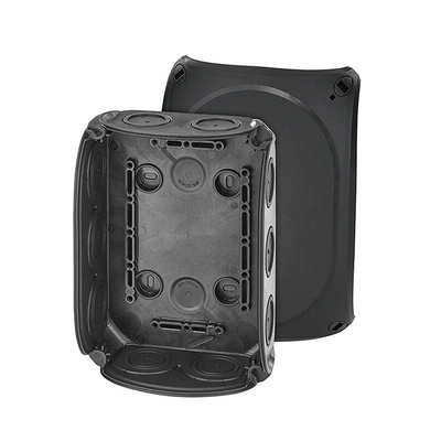 HENSEL DK Series Black Polypropylene Terminal Box, IP66, 0 Terminals, 77 x 180 x 130mm