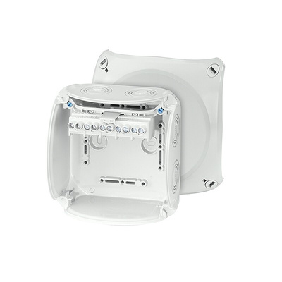 HENSEL KF Series Grey Polycarbonate Terminal Box, IP66, IP67, IP69, 5 Terminals, 77 x 130 x 130mm