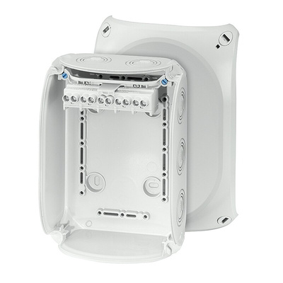 HENSEL KF Series Grey Polycarbonate Terminal Box, IP66, IP67, IP69, 5 Terminals, 77 x 130 x 130mm