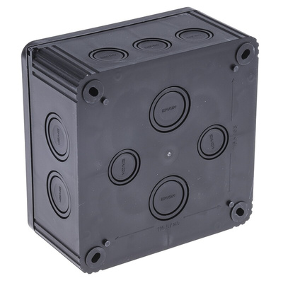 WISKA Combi Series Black Polypropylene Junction Box, IP66, IP67, 140 x 140 x 82mm