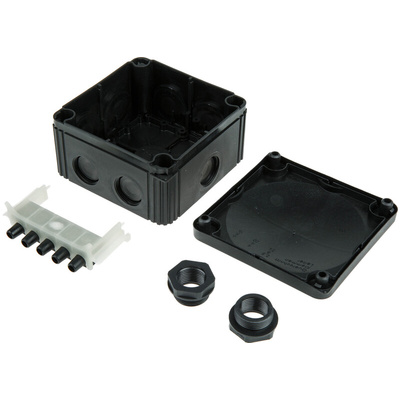 WISKA Combi Series Black Polypropylene Junction Box, IP66, IP67, 110 x 110 x 66mm