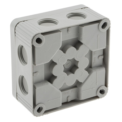 WISKA Combi Series Grey Polypropylene Junction Box, IP66, 85 x 85 x 51mm