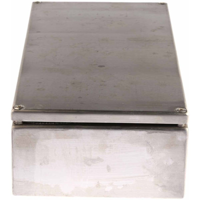 RS PRO Unpainted Stainless Steel Terminal Box, IP66, 300 x 80 x 150mm