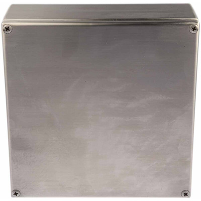 RS PRO Unpainted Stainless Steel Terminal Box, IP66, 200 x 200 x 80mm