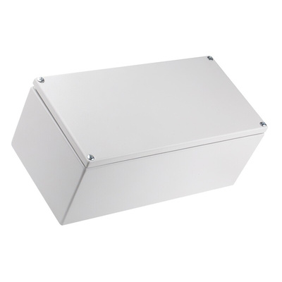 RS PRO Light Grey Mild Steel Terminal Box, IP66, 300 x 120 x 150mm