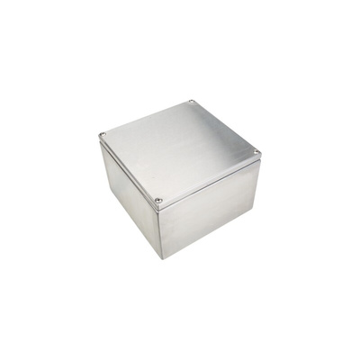 RS PRO Unpainted Stainless Steel Terminal Box, IP66, 175 x 175 x 120mm