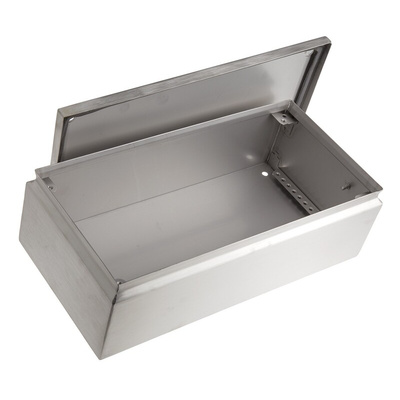 RS PRO Unpainted Stainless Steel Terminal Box, IP66, 400 x 200 x 120mm