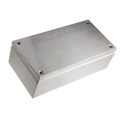 RS PRO Unpainted Stainless Steel Terminal Box, IP66, 400 x 200 x 120mm