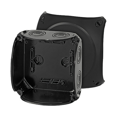 HENSEL ENYCASE DK Series Black Polycarbonate Junction Box, 130 x 130 x 77mm