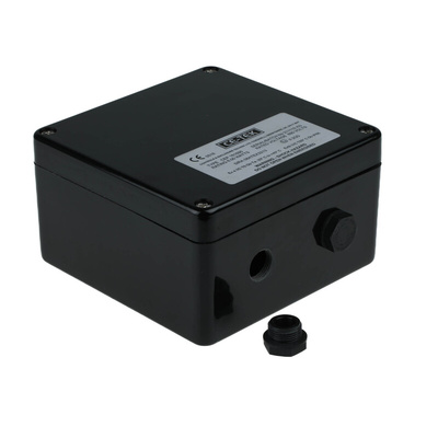 CE-TEK CEP Series Black Polyester Junction Box, IP66, 15 Terminals, ATEX, 160 x 160 x 90mm