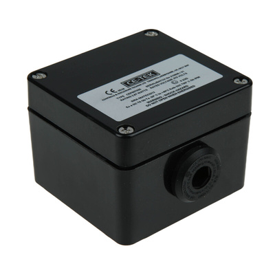 CE-TEK CEP Series Black Polyester Junction Box, IP66, 5 Terminals, ATEX, 80 x 75 x 55mm