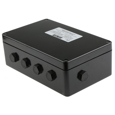 CE-TEK CEP Series Black Polyester Junction Box, IP66, 26 Terminals, ATEX, 260 x 160 x 90mm