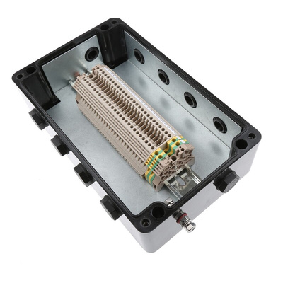 CE-TEK CEP Series Black Polyester Junction Box, IP66, 26 Terminals, ATEX, 260 x 160 x 90mm