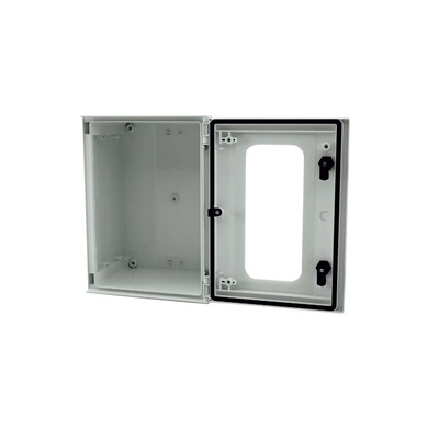 RS PRO Fibreglass Reinforced Polyester Wall Box, IP66, Viewing Window, 400 mm x 300 mm x 200mm