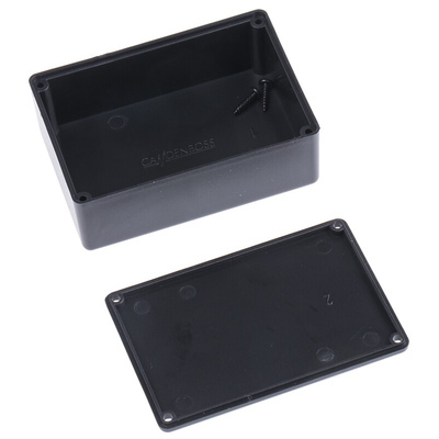 Black ABS Potting Box With Lid, 64 x 44 x 25mm