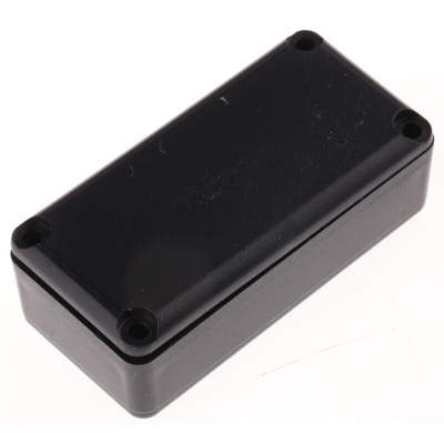 Black ABS Potting Box With Lid, 49 x 24 x 16mm