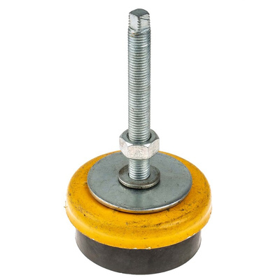 RS PRO M12 Rubber Adjustable Foot, 600kg Static Load Capacity