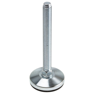 RS PRO M12 Rubber Adjustable Foot, 900kg Static Load Capacity 3° Tilt Angle