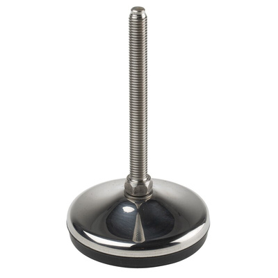 RS PRO M12 Rubber Adjustable Foot, 1000kg Static Load Capacity 10° Tilt Angle