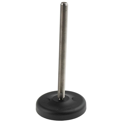 RS PRO M12 Polyamide Adjustable Foot, 1300kg Static Load Capacity 30° Tilt Angle