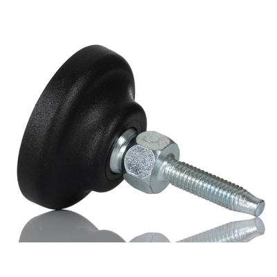 RS PRO M6 40mm Dia. Polyamide Adjustable Foot, 500kg Static Load Capacity 30° Tilt Angle