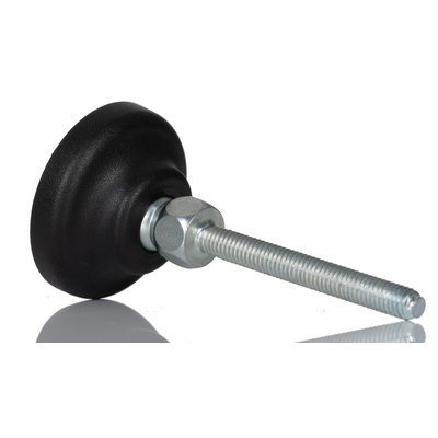 RS PRO M6 40mm Dia. Polyamide Adjustable Foot, 500kg Static Load Capacity 30° Tilt Angle