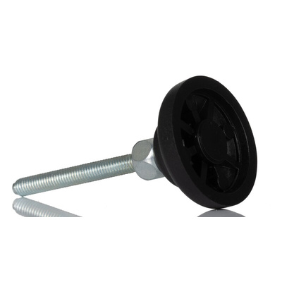 RS PRO M6 40mm Dia. Polyamide Adjustable Foot, 500kg Static Load Capacity 30° Tilt Angle