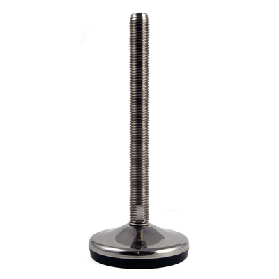 RS PRO M8 40mm Dia. Rubber Adjustable Foot, 300kg Static Load Capacity 10° Tilt Angle