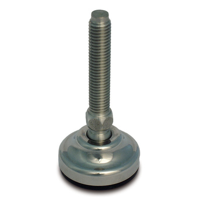RS PRO M12 50mm Dia. Rubber Adjustable Foot, 1500kg Static Load Capacity 30° Tilt Angle