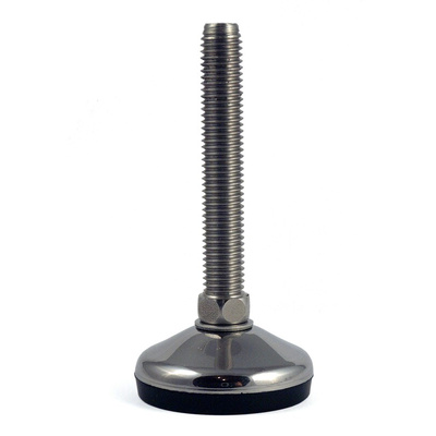 RS PRO M12 60mm Dia. Rubber Adjustable Foot, 700kg Static Load Capacity 10° Tilt Angle