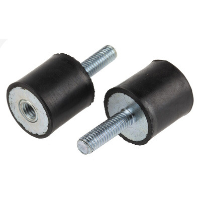 RS PRO M6 Anti Vibration Mount, Male to Female Bobbin with 24.2 Compression Load
