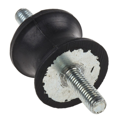 RS PRO M6 Anti Vibration Mount, Male to Male Bobbin with 22kg Compression Load