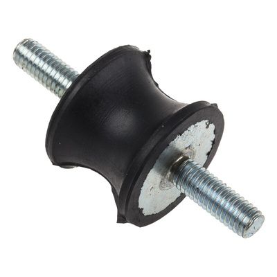 RS PRO M6 Anti Vibration Mount, Male to Male Bobbin with 22kg Compression Load