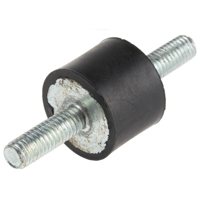 RS PRO M6 Anti Vibration Mount, Male to Male Bobbin with 24.6kg Compression Load