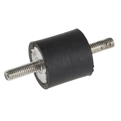 RS PRO M6 Anti Vibration Mount, Male to Male Bobbin with 34.2kg Compression Load