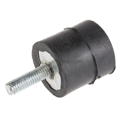 RS PRO M6 Anti Vibration Mount, Male to Female Bobbin with 37.62kg Compression Load