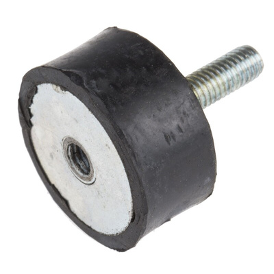 RS PRO M6 Anti Vibration Mount, Male to Female Bobbin with 83.16kg Compression Load